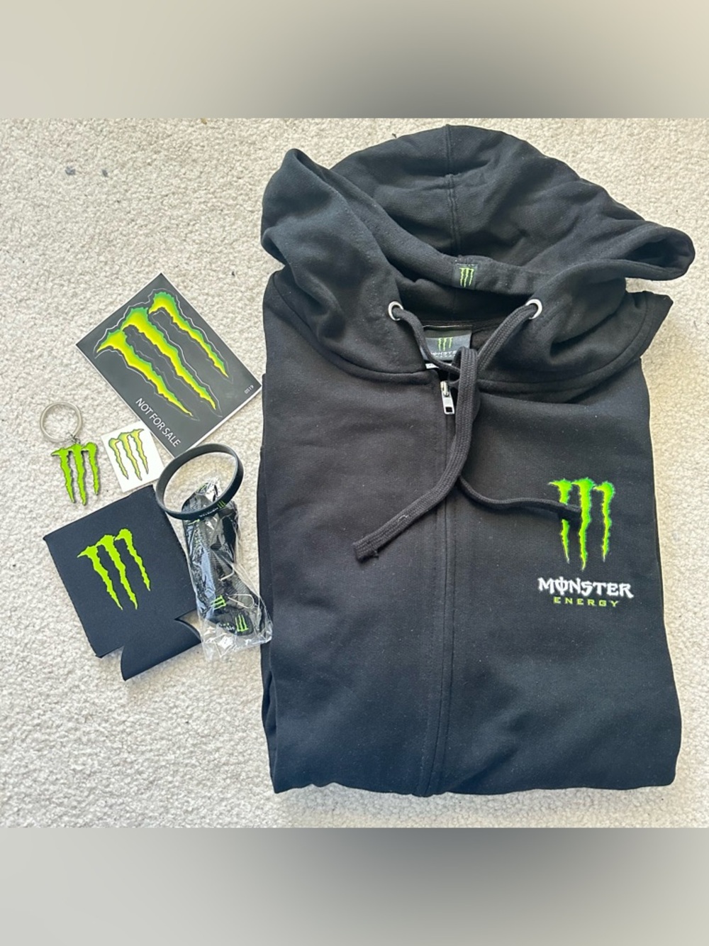 Monster Energy Black Zipper Hoodie with extras